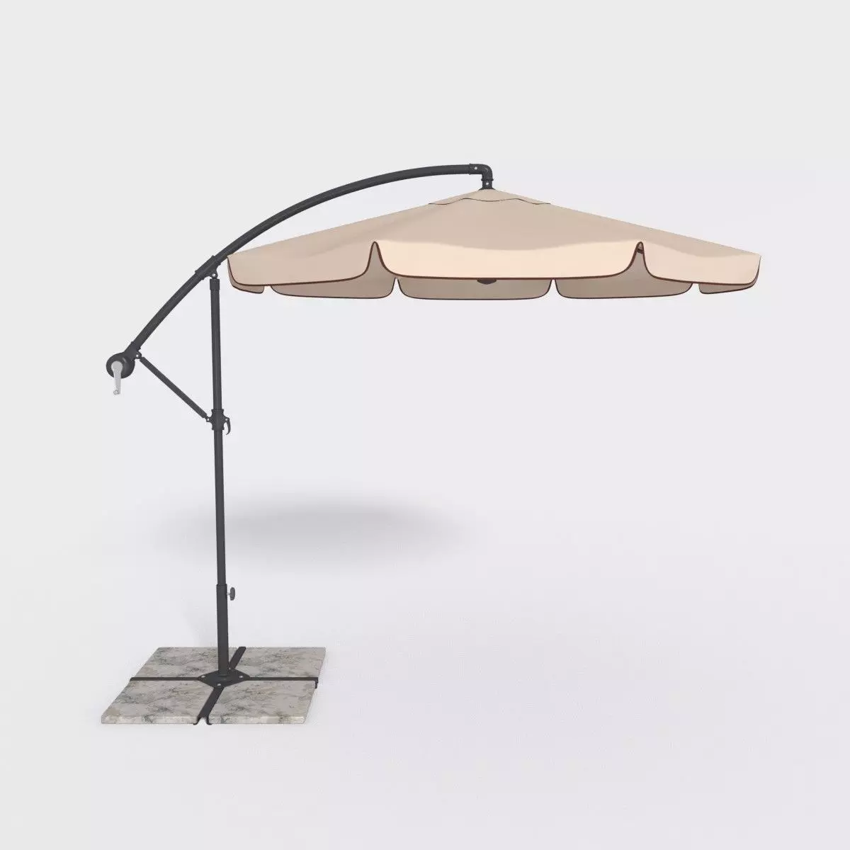Deck Umbrella 5 Low-poly 3D model_0