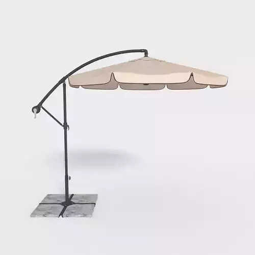 Deck Umbrella 5 Low-poly 3D model