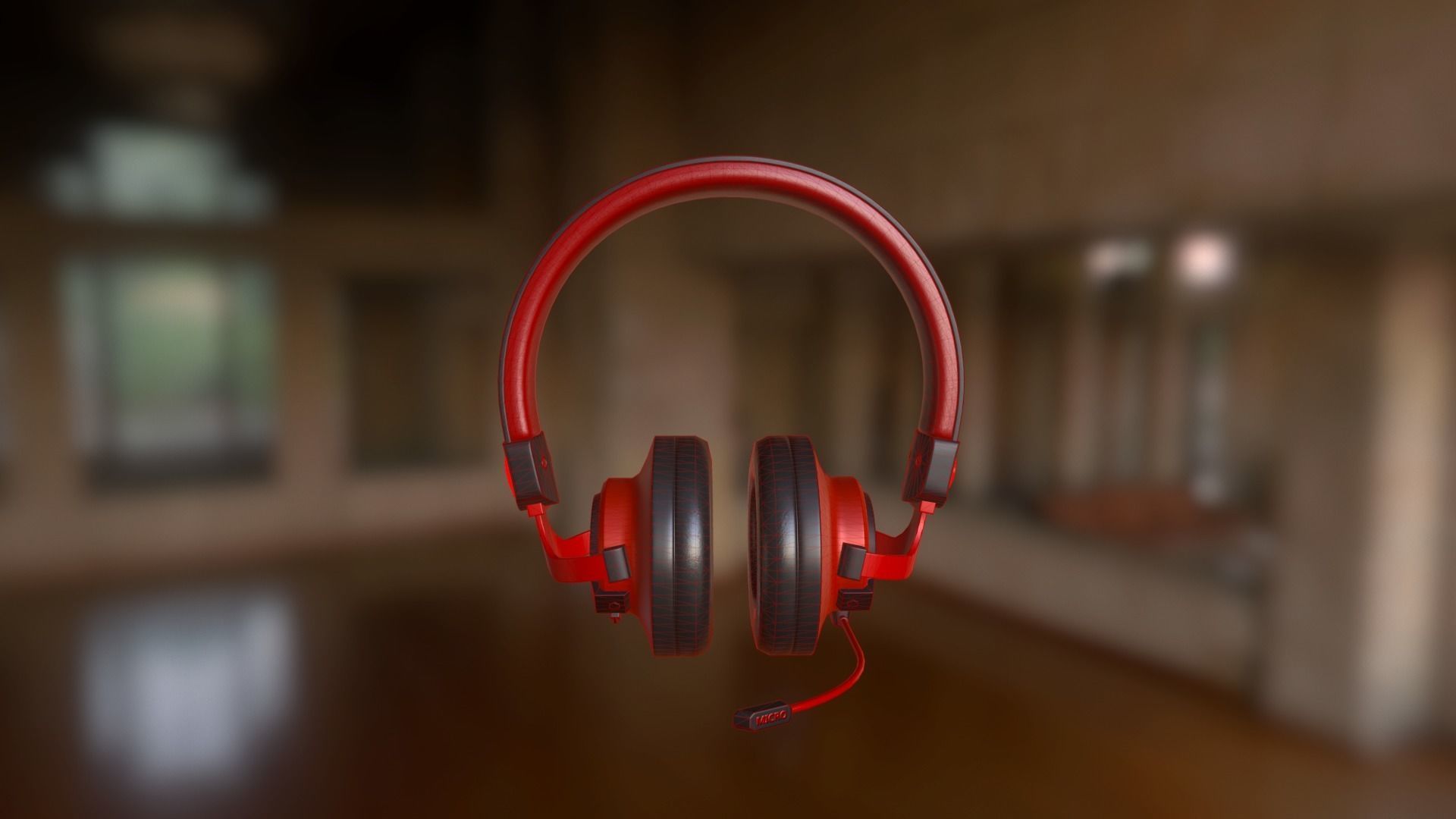 Gaming headphones Low-poly 3D model_10