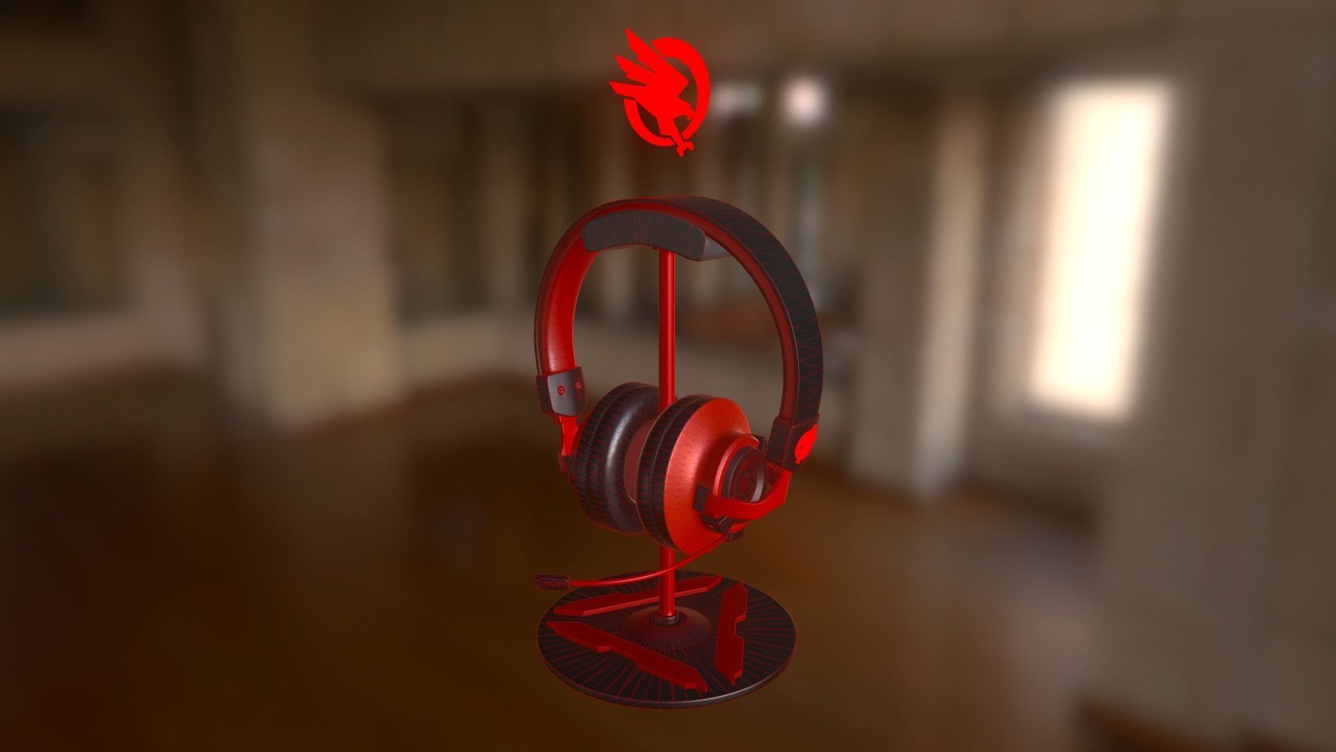 Gaming headphones Low-poly 3D model_4