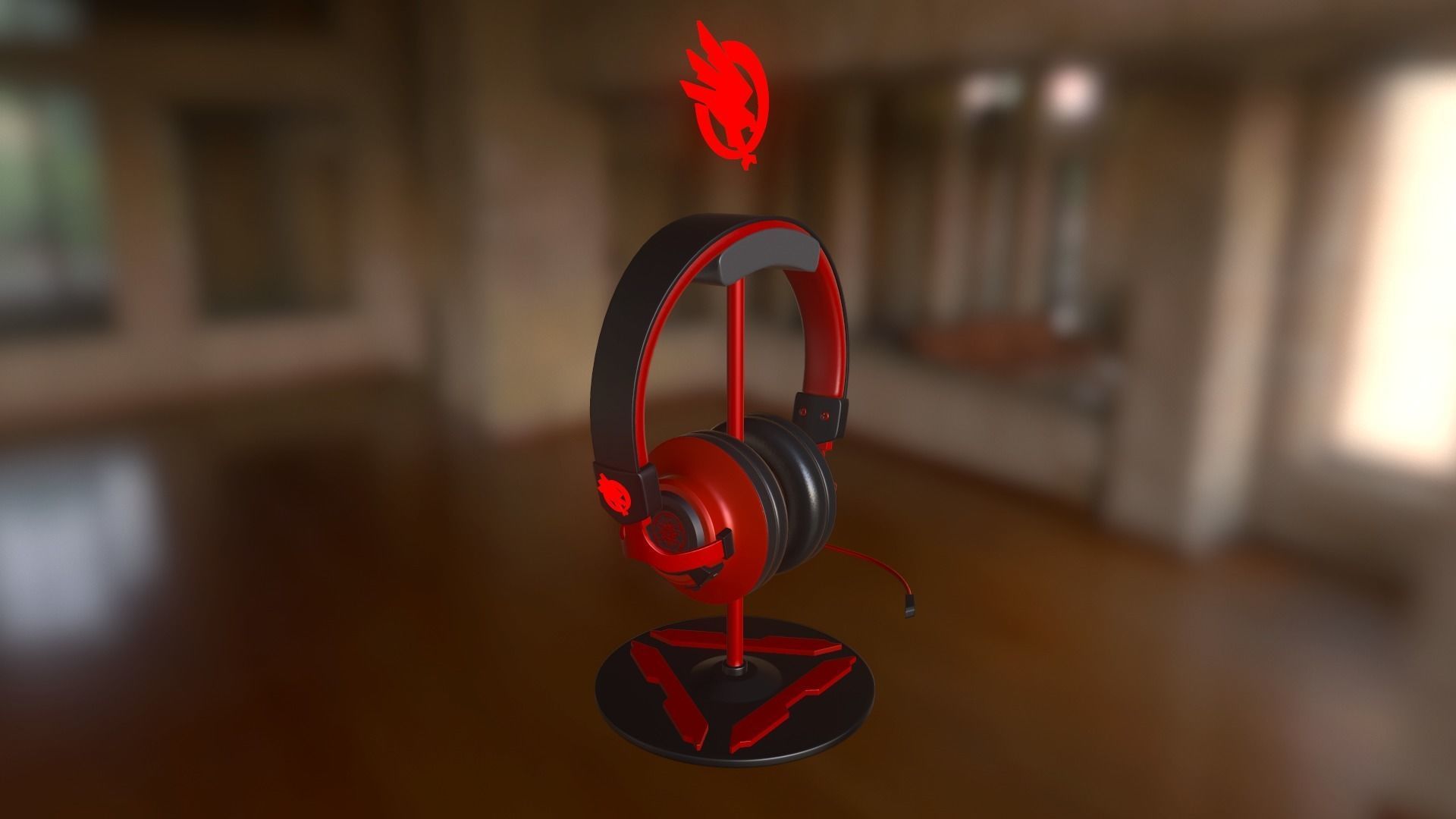 Gaming headphones Low-poly 3D model_5