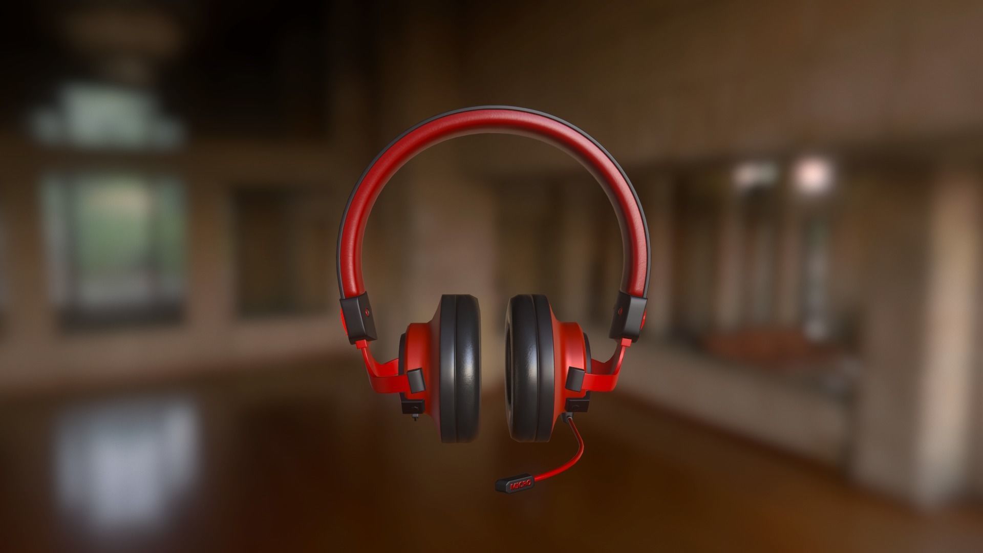 Gaming headphones Low-poly 3D model_9