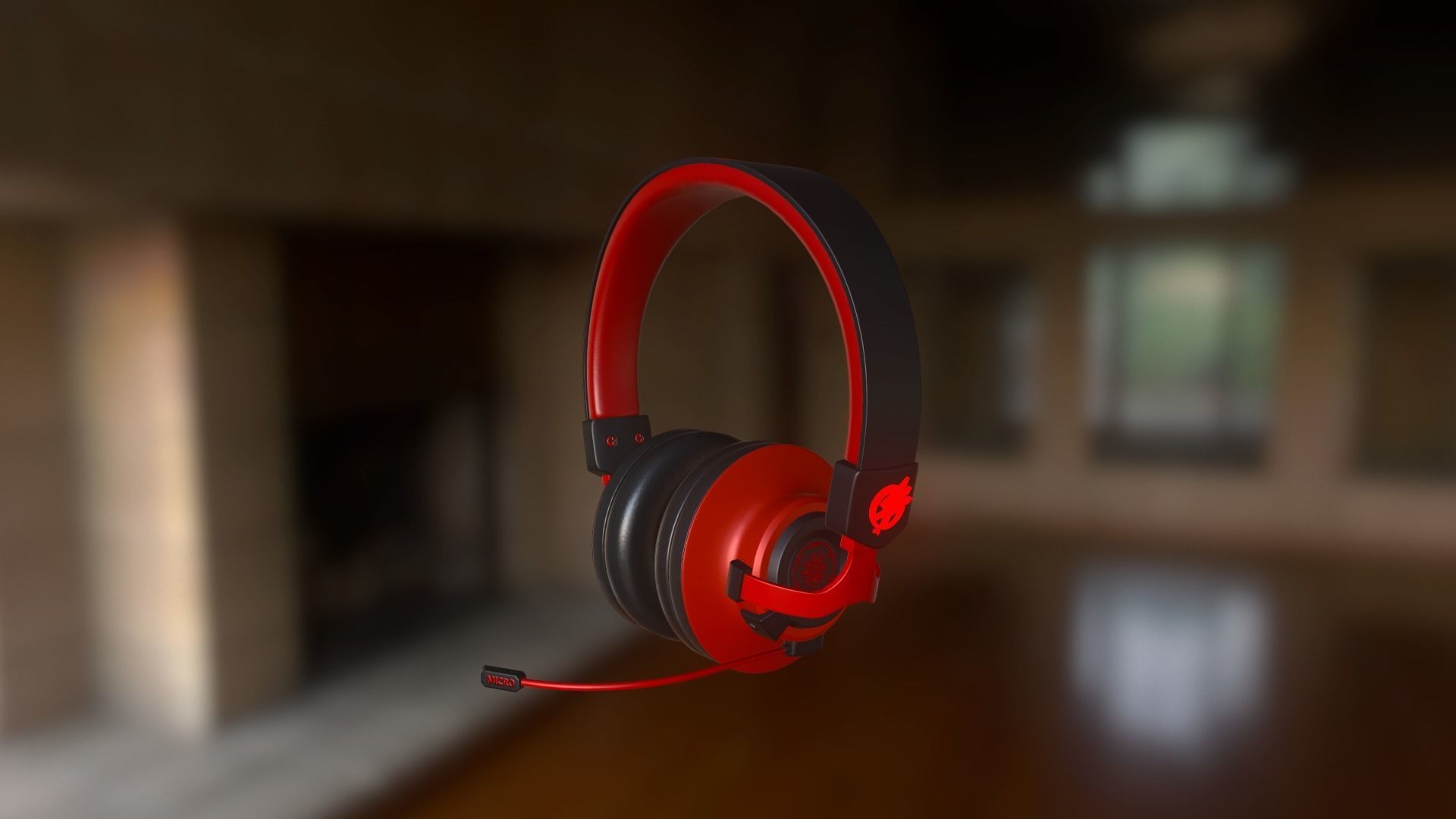 Gaming headphones Low-poly 3D model_15
