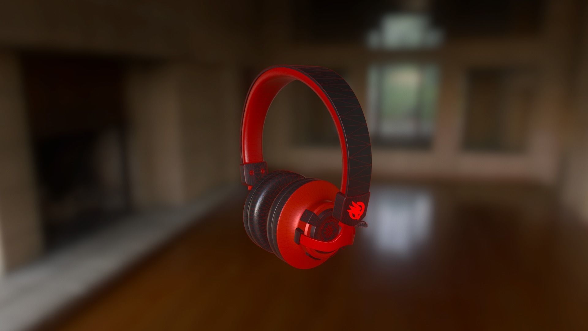 Gaming headphones Low-poly 3D model_14