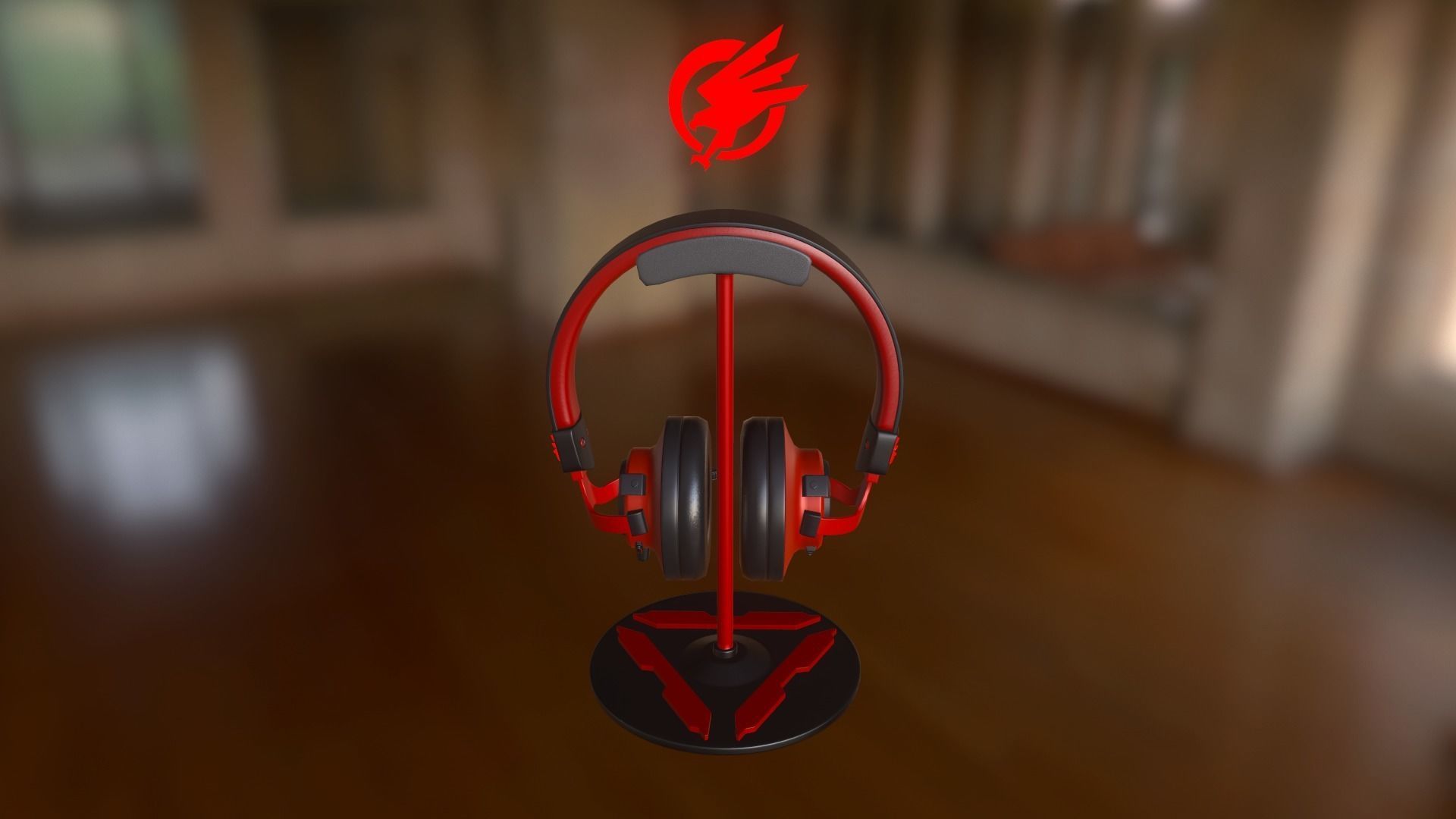 Gaming headphones Low-poly 3D model_7