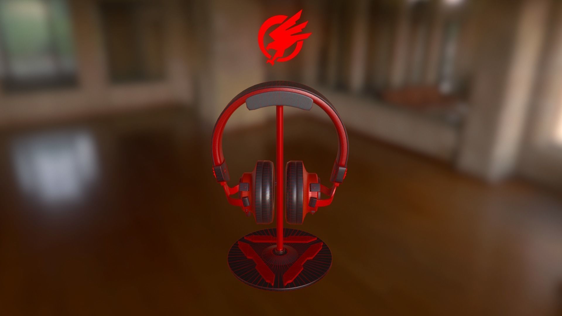 Gaming headphones Low-poly 3D model_8