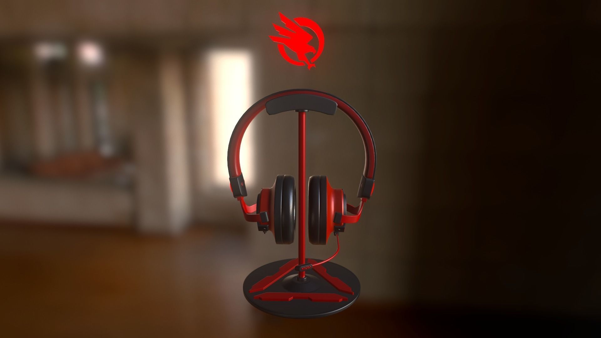 Gaming headphones Low-poly 3D model_1