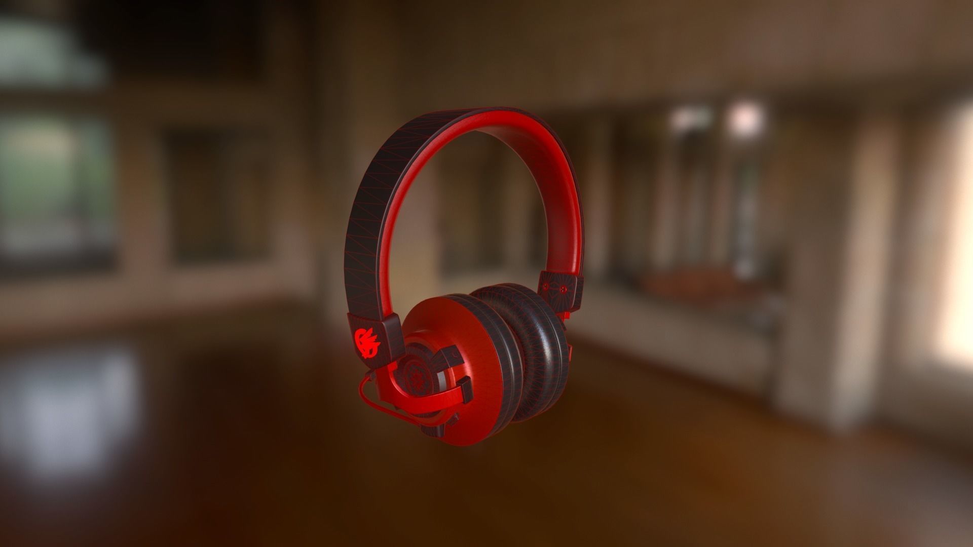 Gaming headphones Low-poly 3D model_12