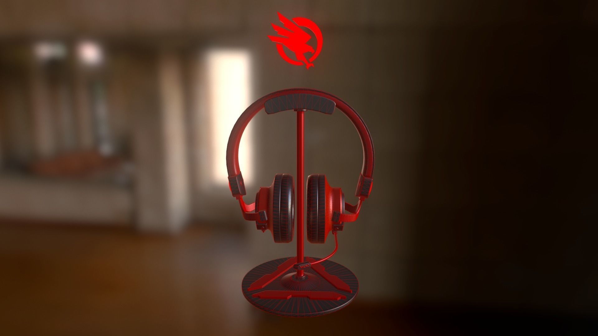 Gaming headphones Low-poly 3D model_2