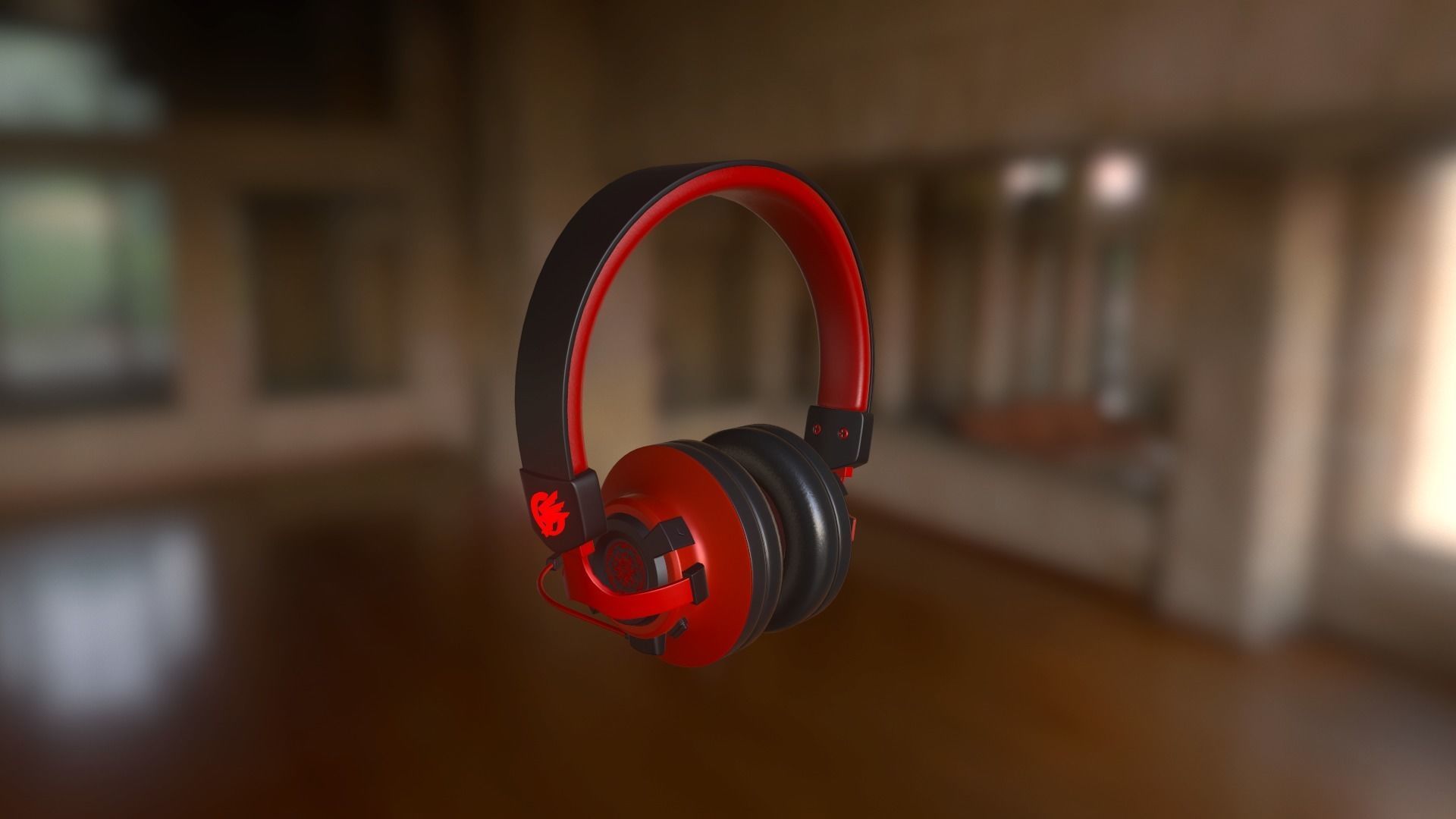 Gaming headphones Low-poly 3D model_11