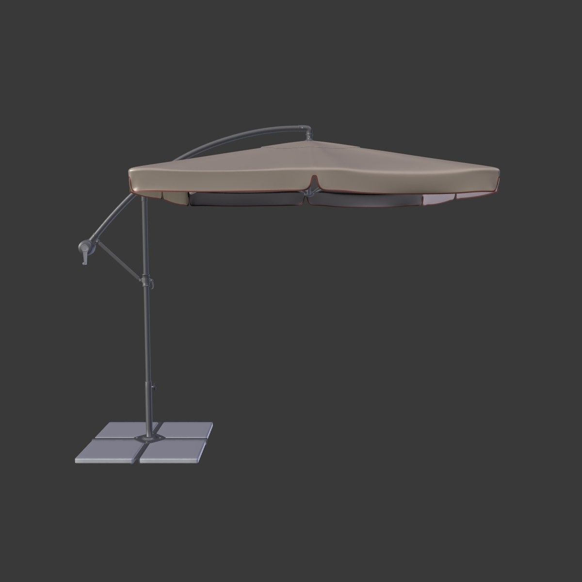 Deck Umbrella 6 Low-poly 3D model_1
