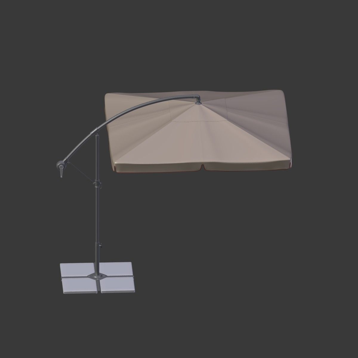 Deck Umbrella 6 Low-poly 3D model_4