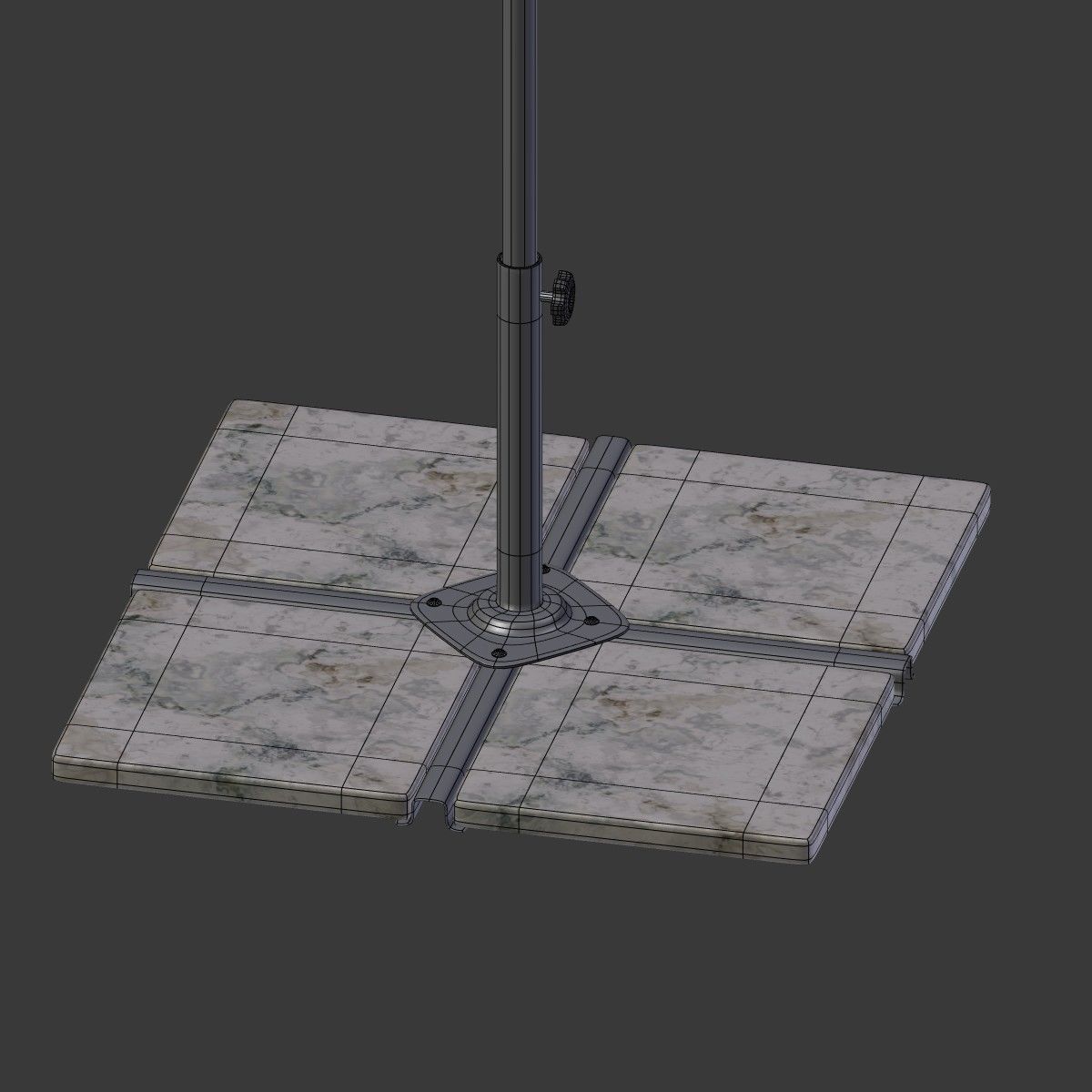 Deck Umbrella 6 Low-poly 3D model_18