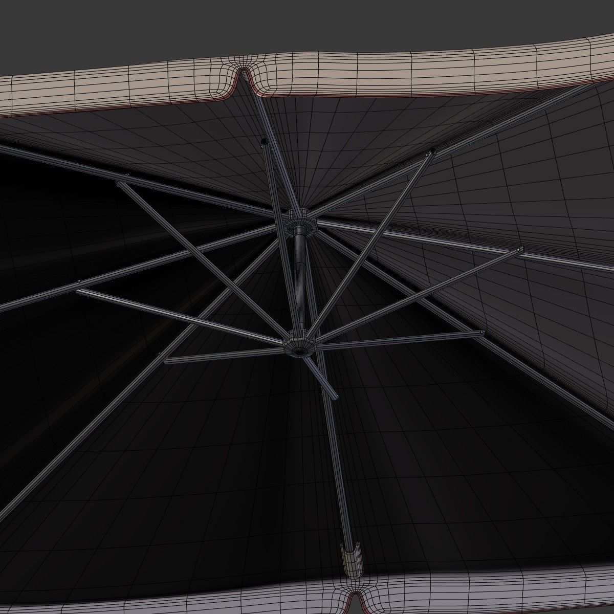 Deck Umbrella 6 Low-poly 3D model_13
