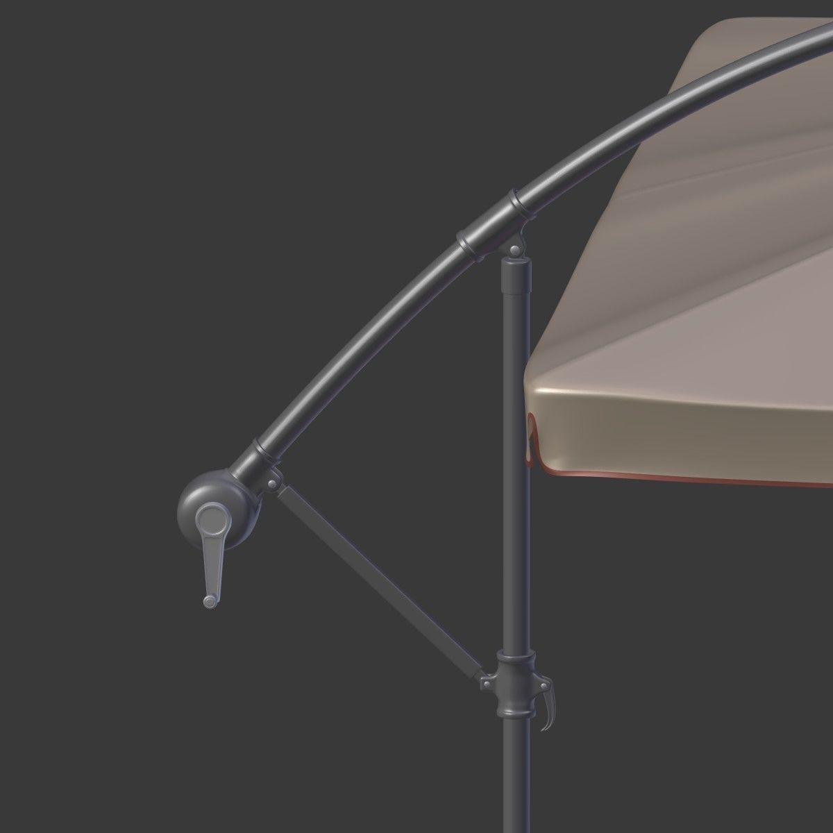 Deck Umbrella 6 Low-poly 3D model_15