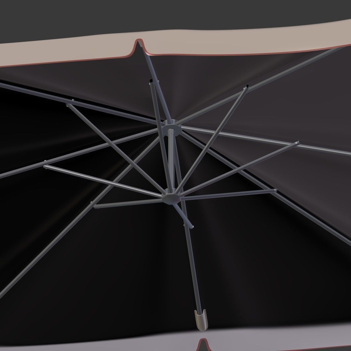 Deck Umbrella 6 Low-poly 3D model_12