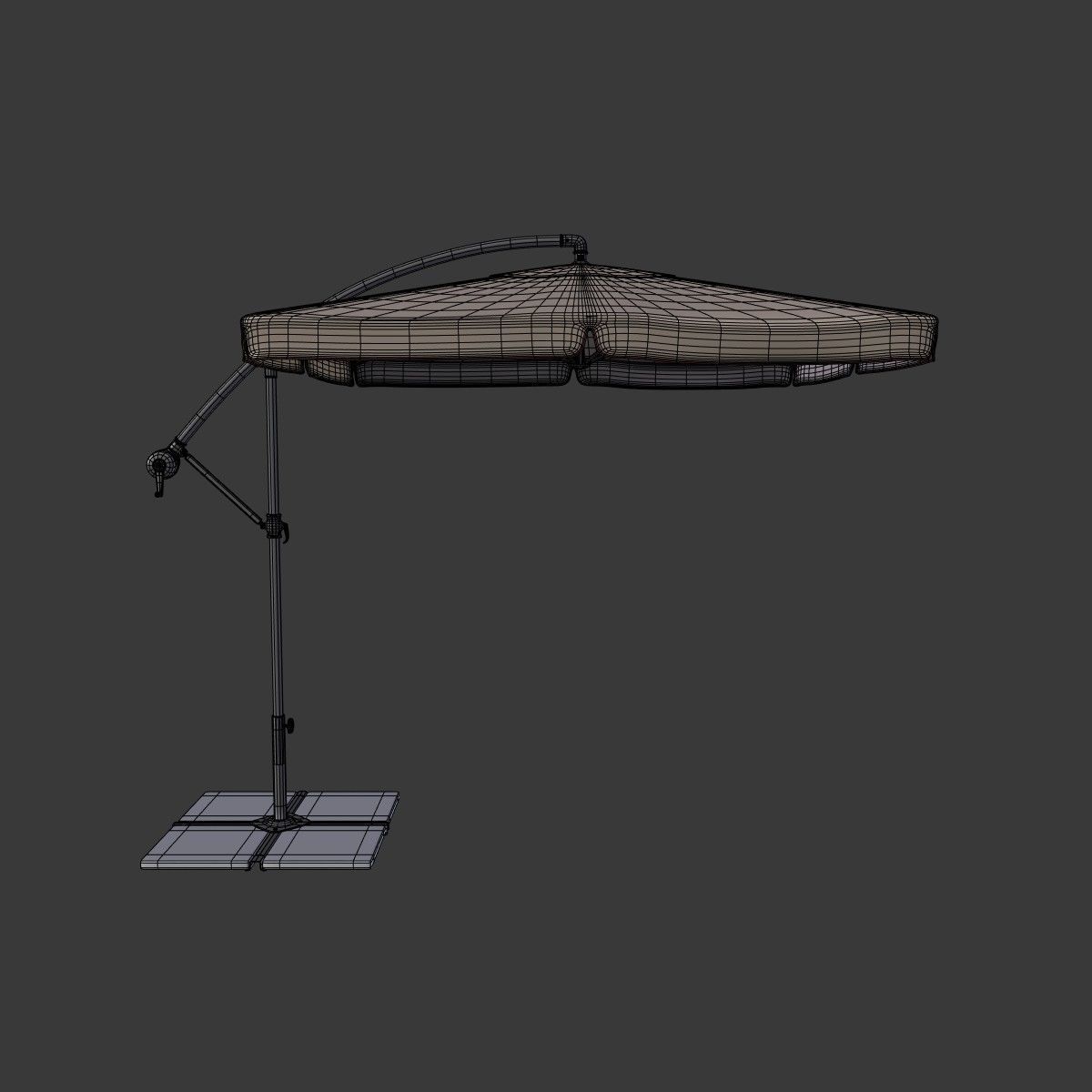 Deck Umbrella 6 Low-poly 3D model_2