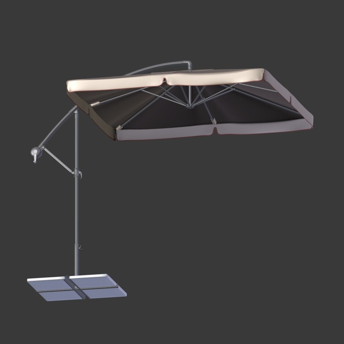 Deck Umbrella 6 Low-poly 3D model_6