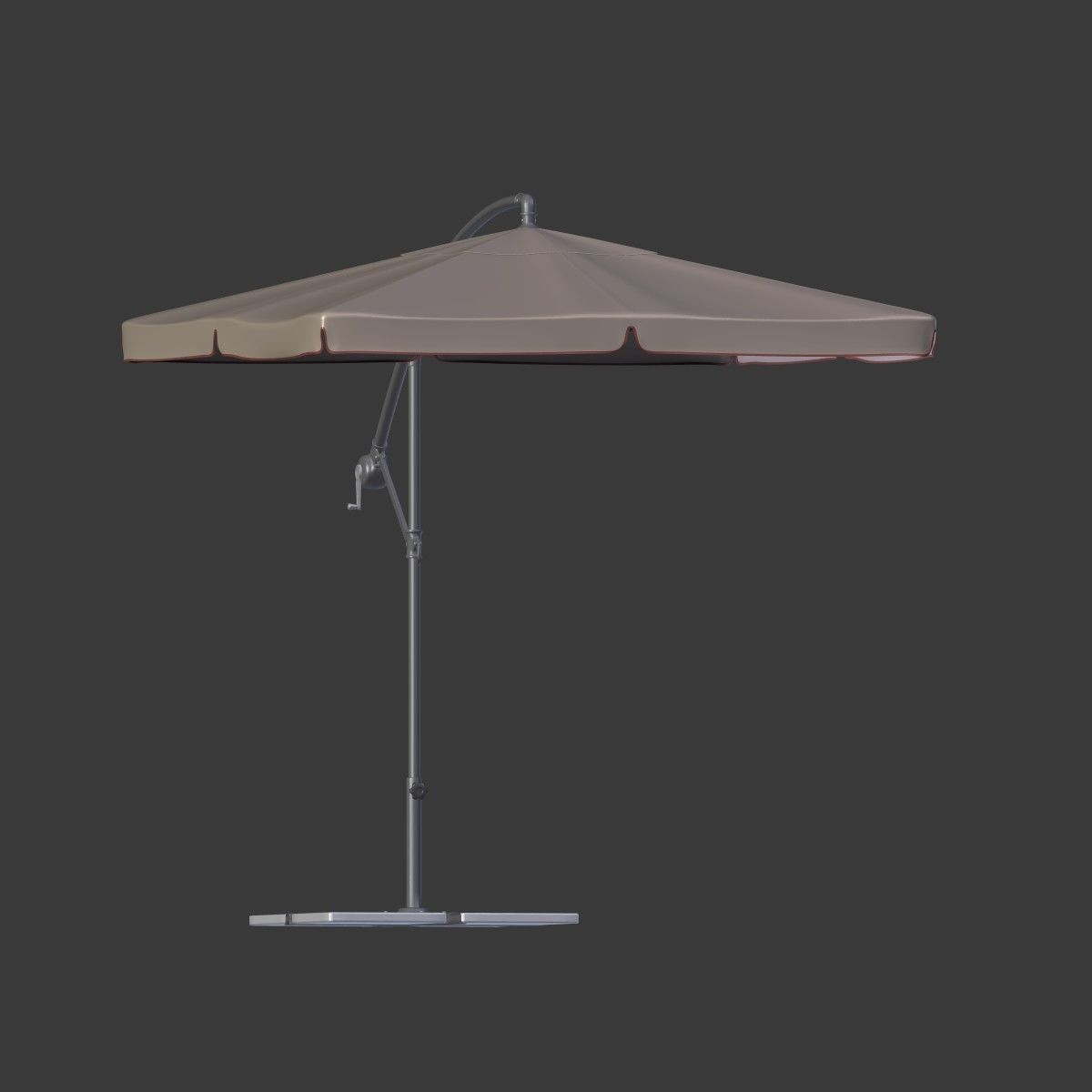 Deck Umbrella 6 Low-poly 3D model_10