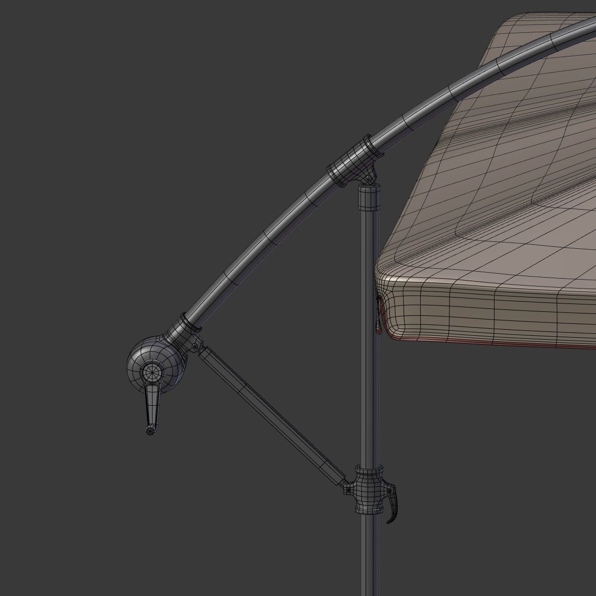Deck Umbrella 6 Low-poly 3D model_16