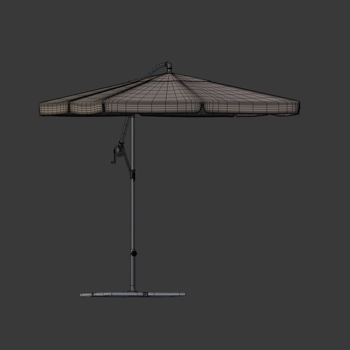 Deck Umbrella 6 Low-poly 3D model_11