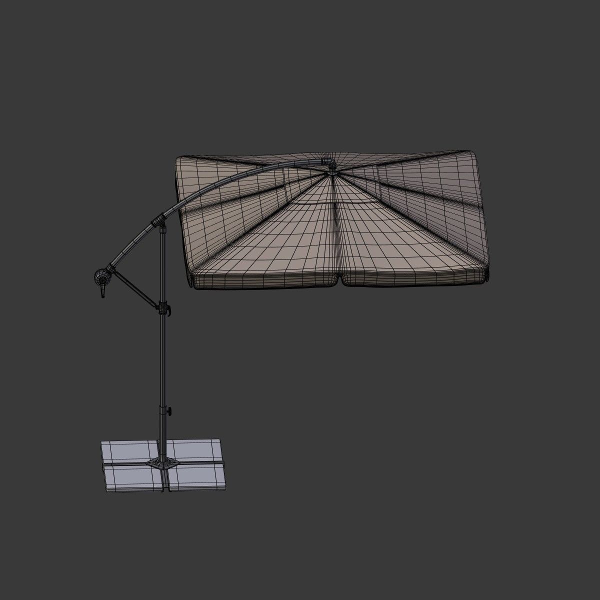 Deck Umbrella 6 Low-poly 3D model_5