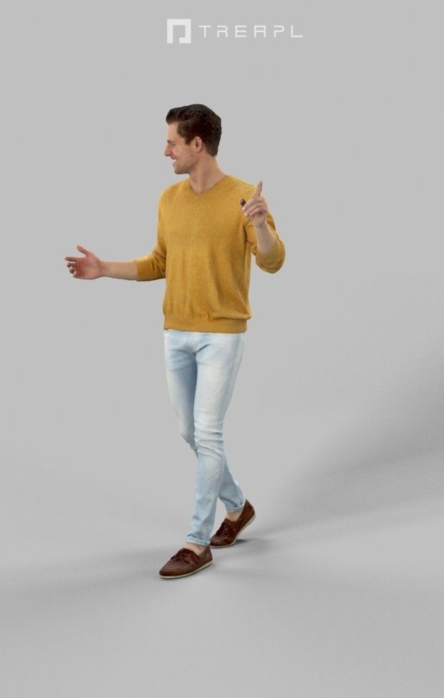 10x Woman Man Scanned Casual Foreground People Volume 01 3D Model Collection_86