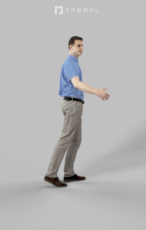 10x Woman Man Scanned Casual Foreground People Volume 01 3D Model Collection_76