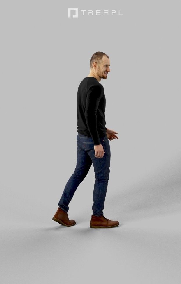 10x Woman Man Scanned Casual Foreground People Volume 01 3D Model Collection_36