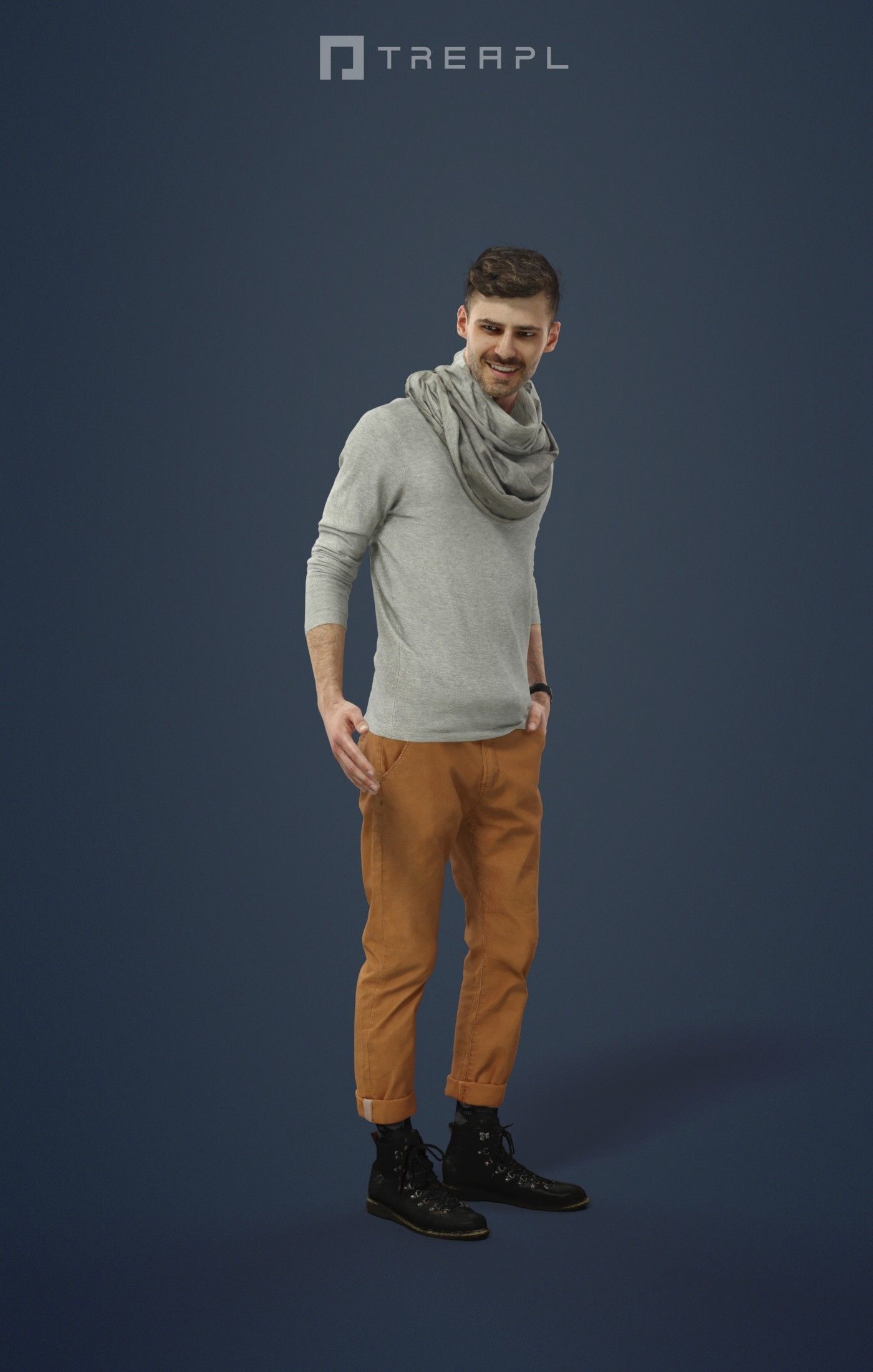 10x Woman Man Scanned Casual Foreground People Volume 01 3D Model Collection_52