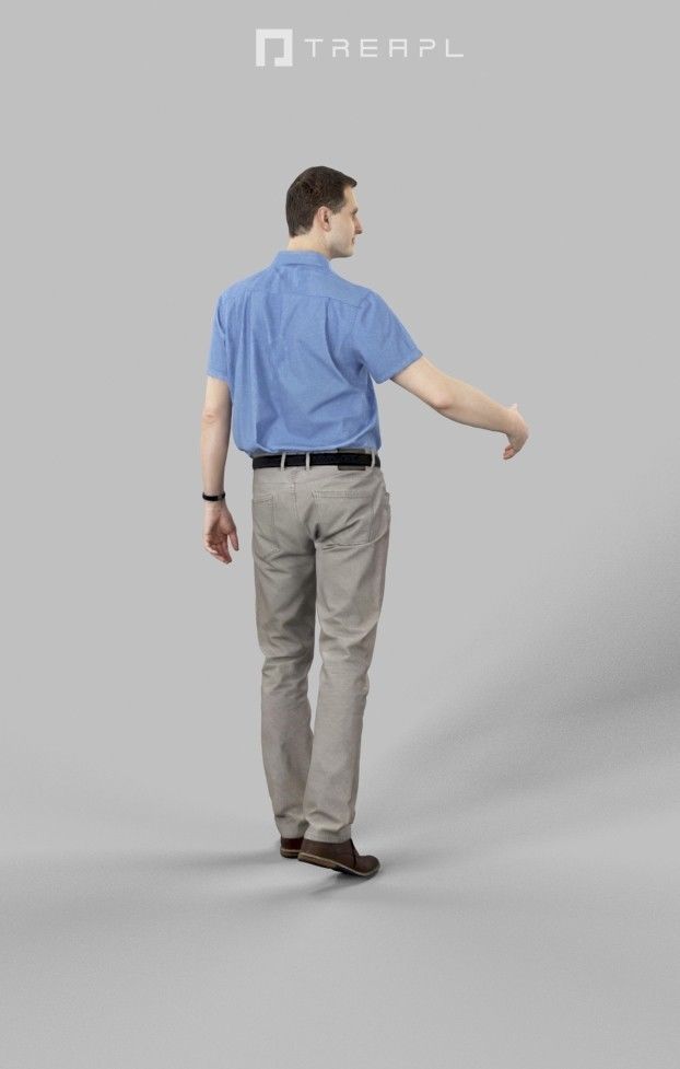 10x Woman Man Scanned Casual Foreground People Volume 01 3D Model Collection_75