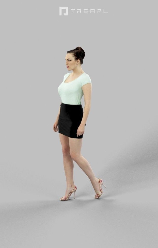 10x Woman Man Scanned Casual Foreground People Volume 01 3D Model Collection_111