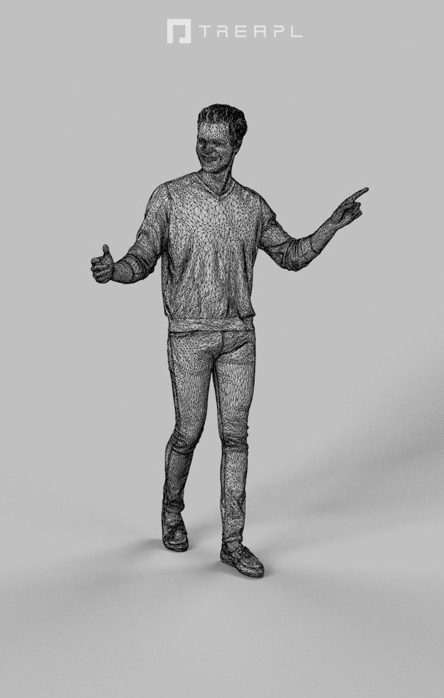 10x Woman Man Scanned Casual Foreground People Volume 01 3D Model Collection_90