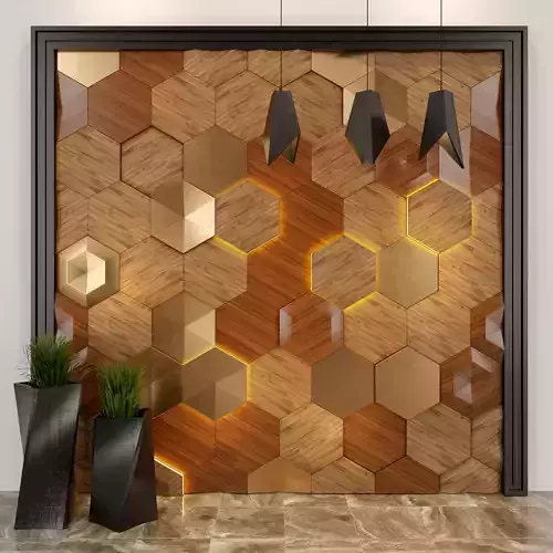 Decor hexagonal wall