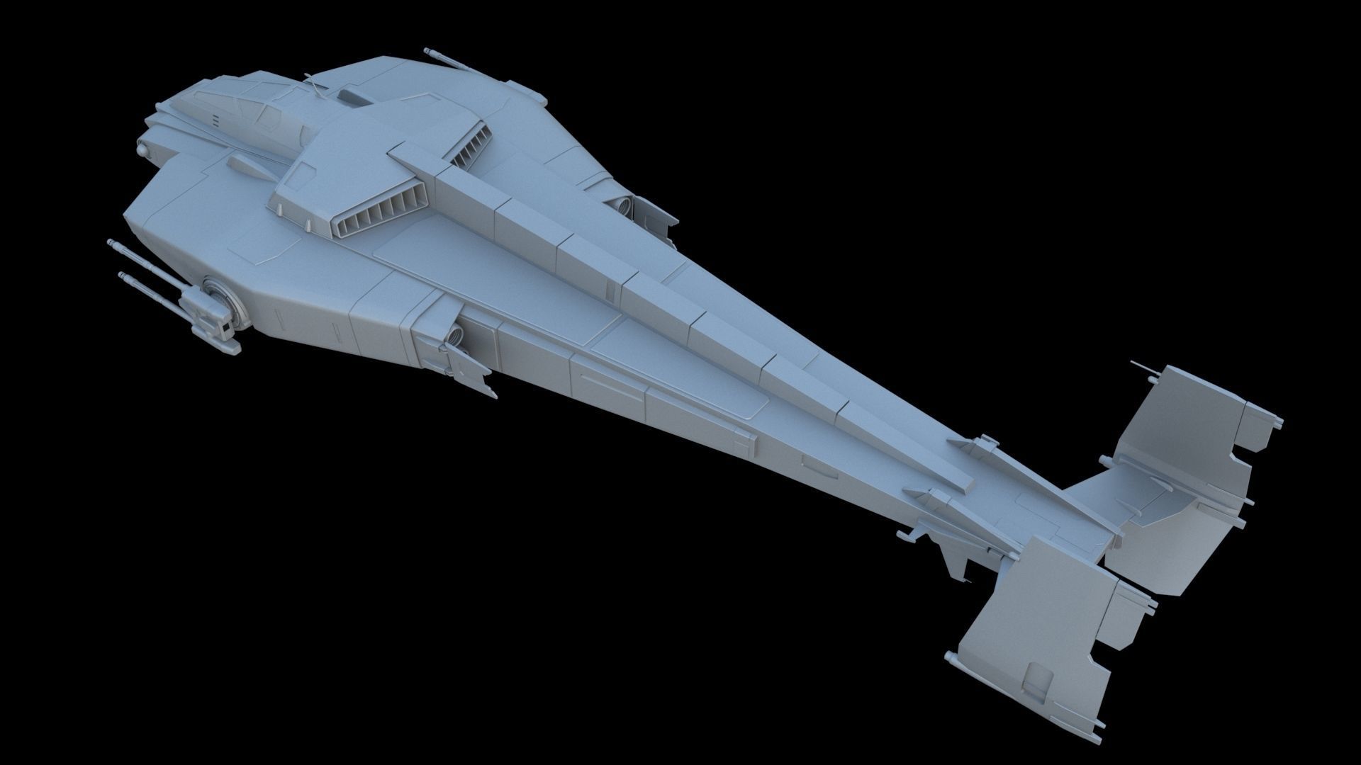 Sci-Fi Dropship 3D model_9