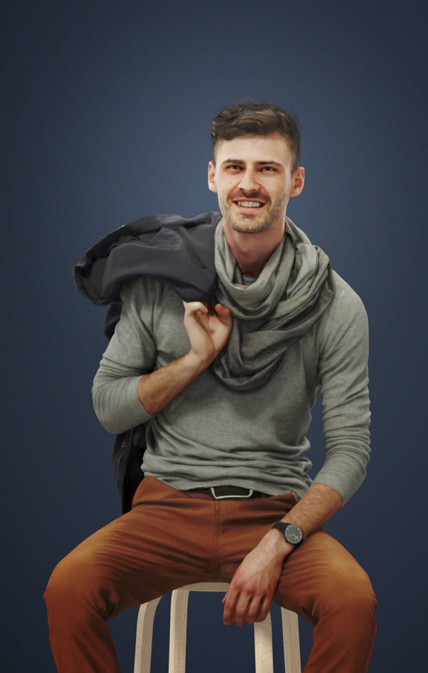 10x Scanned Man Woman Cafe Bar Foreground People Volume 01 3D Model Collection_10