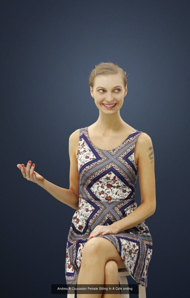 10x Scanned Man Woman Cafe Bar Foreground People Volume 01 3D Model Collection_2