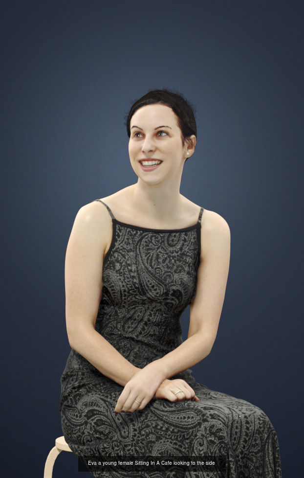 10x Scanned Man Woman Cafe Bar Foreground People Volume 01 3D Model Collection_4