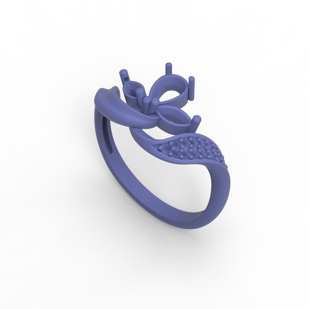 Design Women ring with gems 3dm stl 3D print model 3D print model_27