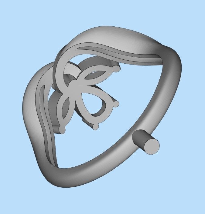 Design Women ring with gems 3dm stl 3D print model 3D print model_22