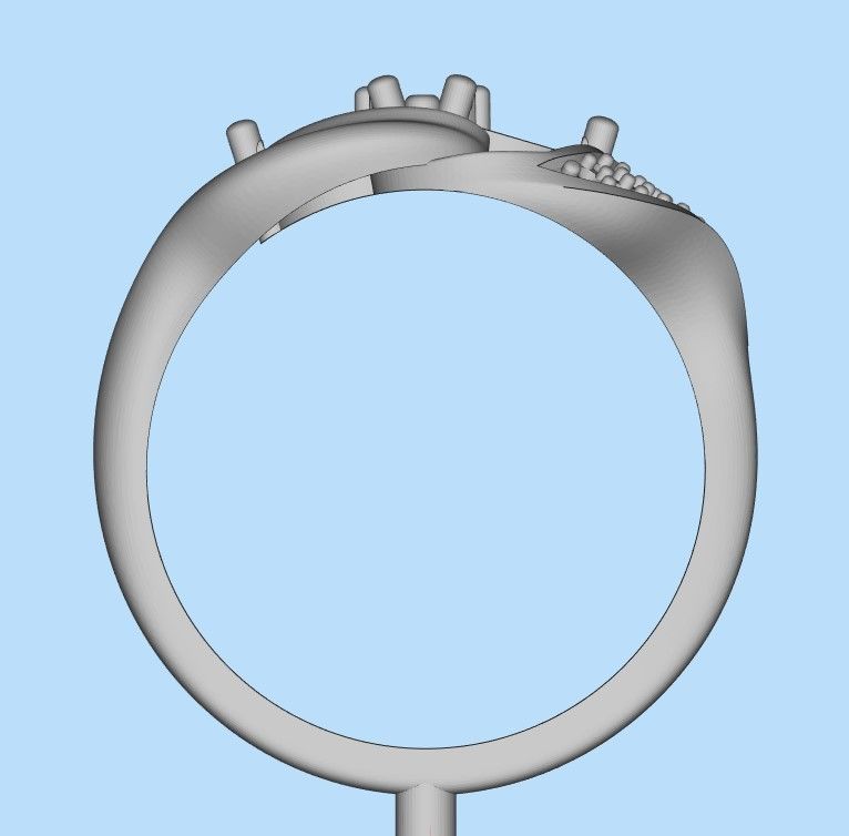 Design Women ring with gems 3dm stl 3D print model 3D print model_20