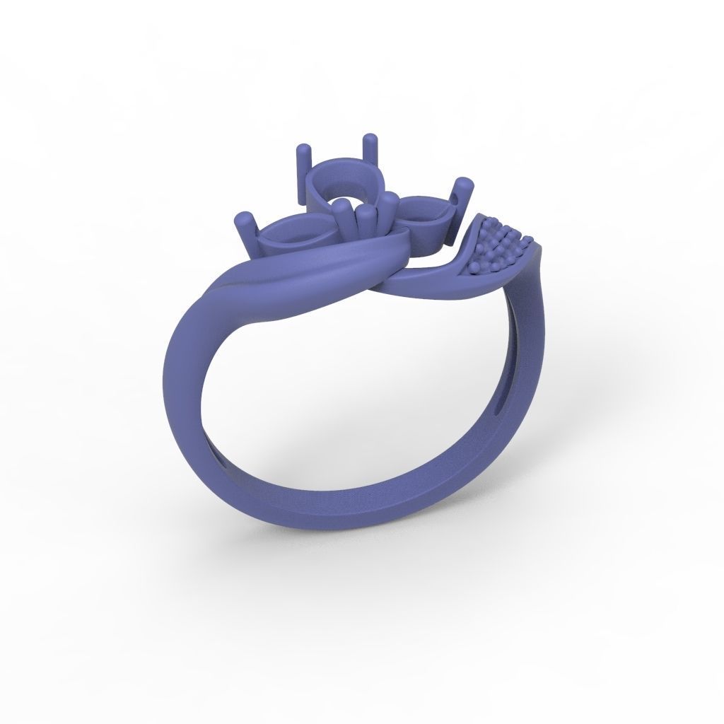 Design Women ring with gems 3dm stl 3D print model 3D print model_31