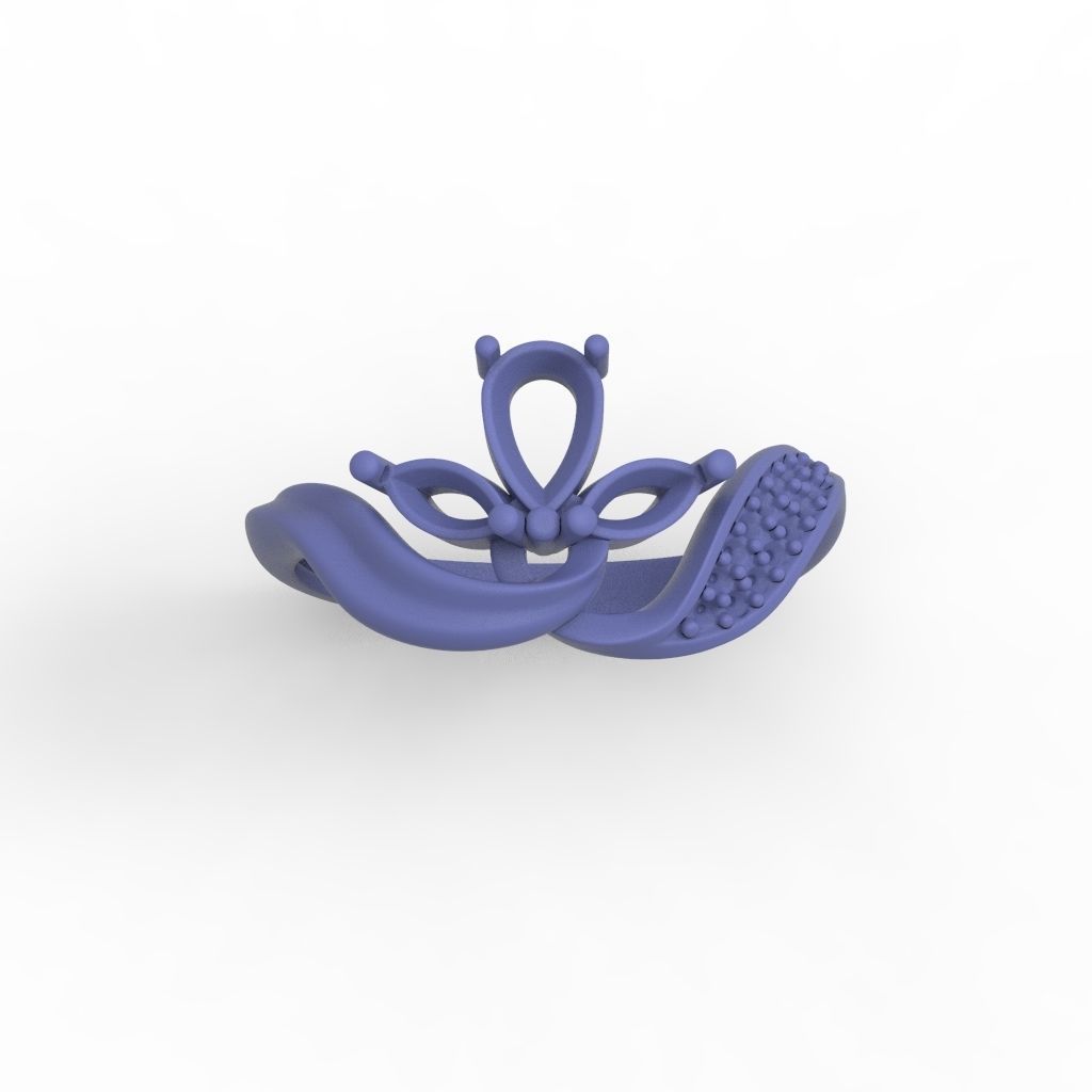 Design Women ring with gems 3dm stl 3D print model 3D print model_32