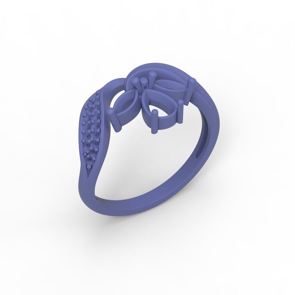 Design Women ring with gems 3dm stl 3D print model 3D print model_28