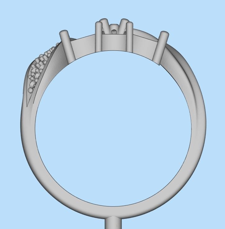 Design Women ring with gems 3dm stl 3D print model 3D print model_21