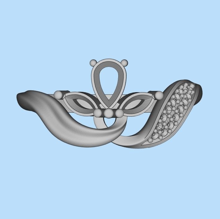 Design Women ring with gems 3dm stl 3D print model 3D print model_19