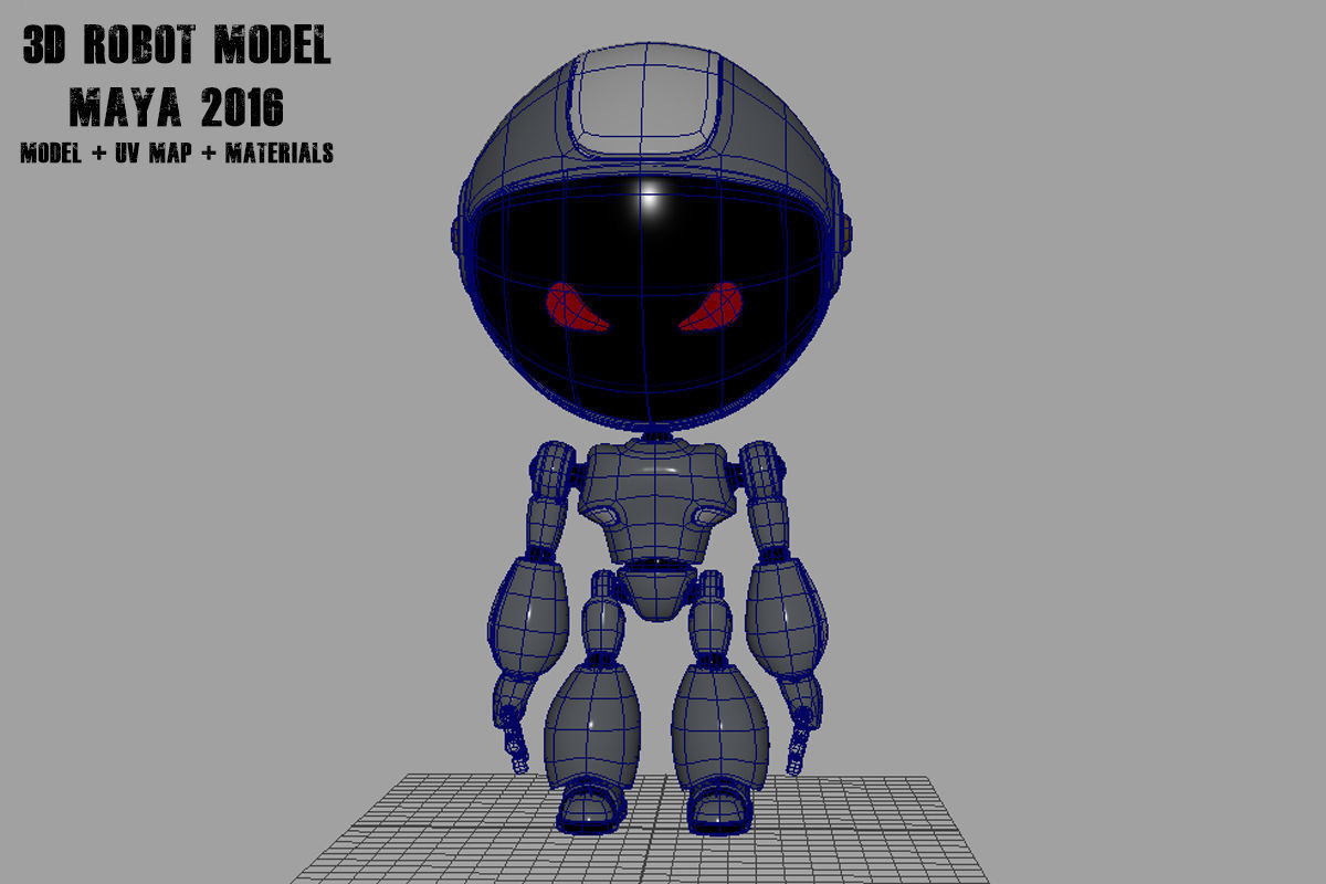 Robot Model body may Low-poly 3D model_14