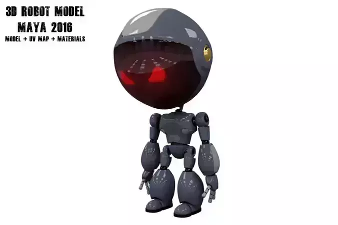 Robot Model body may Low-poly 3D model