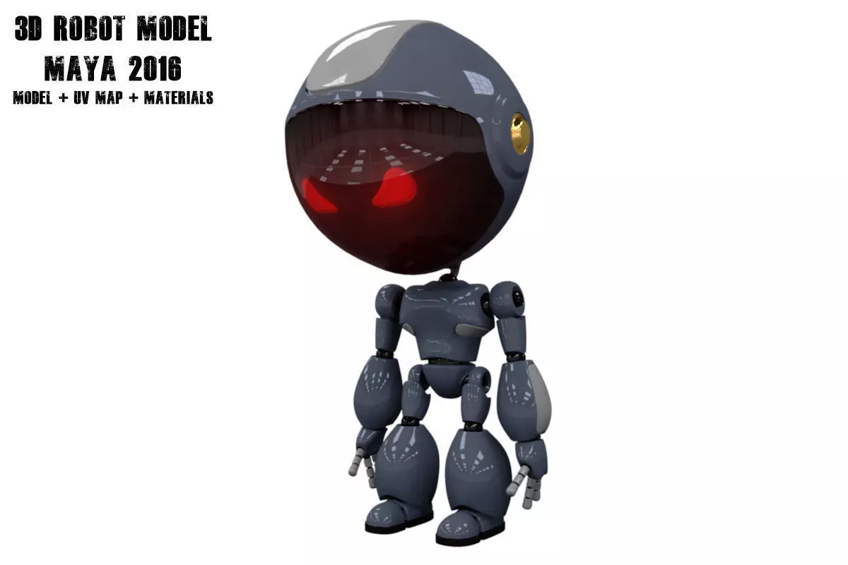 Robot Model body may Low-poly 3D model_0