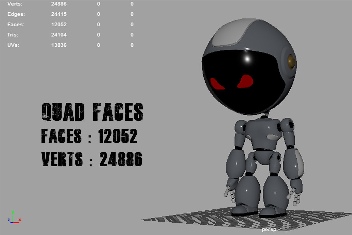 Robot Model body may Low-poly 3D model_17